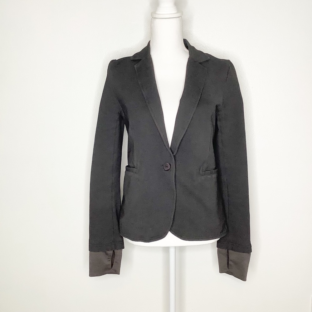 Betabrand Gray Active Ponte Knit Blazer Medium